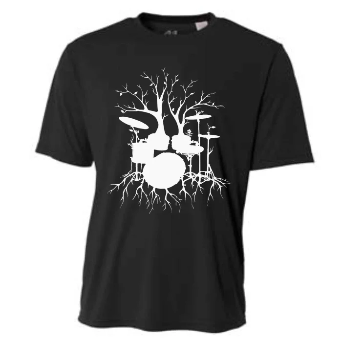 Live The Beat Drum Drummer Gift For Musician Cooling Performance Crew T-Shirt