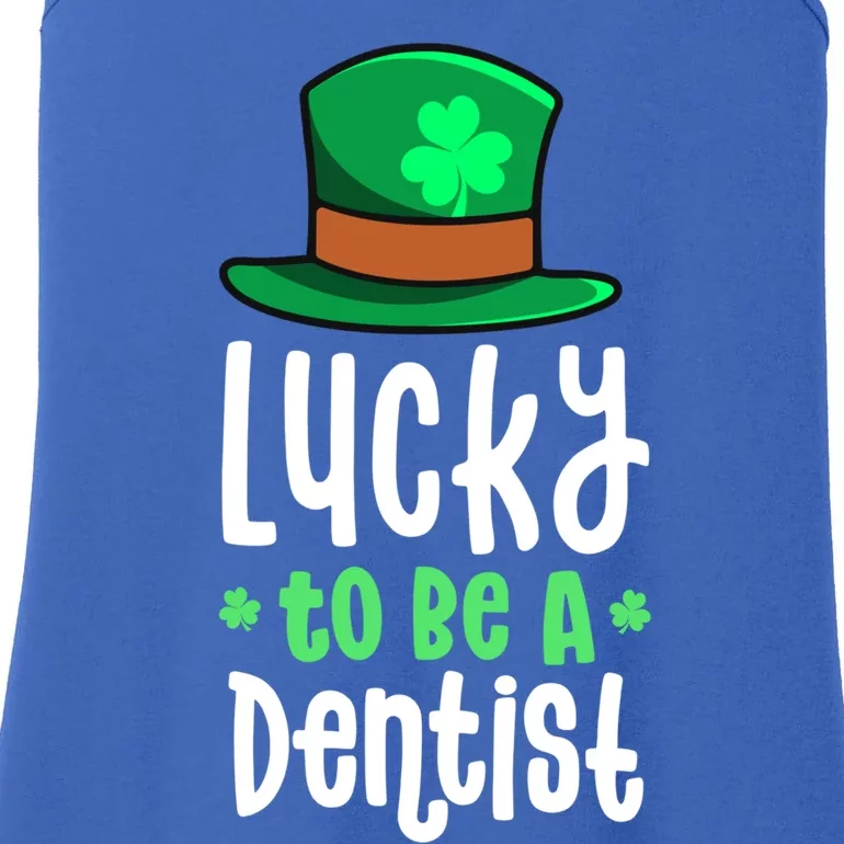 Lucky To Be A Dentist St Patricks Day Shamrock Dental Gift Ladies Essential Tank