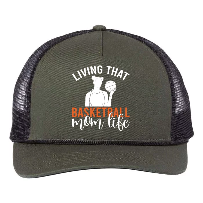 Living That Basketball Mom Life Basketball Mom Gift Retro Rope Trucker Hat Cap