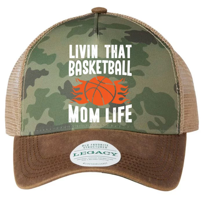 Livin' That Basketball Mom Life Basketball Gift Legacy Tie Dye Trucker Hat