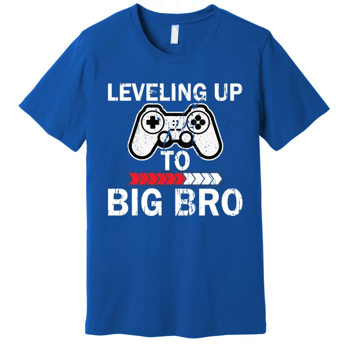 Leveling To Big Bro Big Sis Little Bro Designs Gift Premium T-Shirt