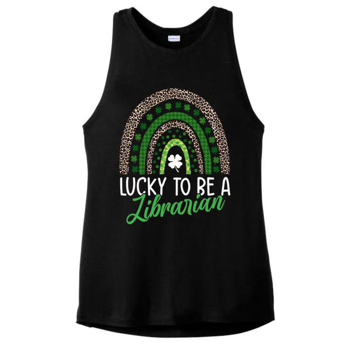 Lucky To Be A Librarian Tee School St Patrick's Day Library Gift Ladies Tri-Blend Wicking Tank