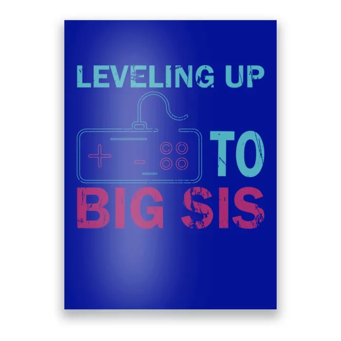 Leveling To Big Sis Big Sis Little Bro Designs Funny Gift Poster