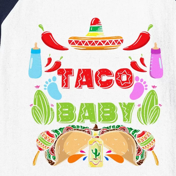 LetS Taco Bout A Baby Pregnancy Cinco De Mayo Gender Reveal Baseball Sleeve Shirt