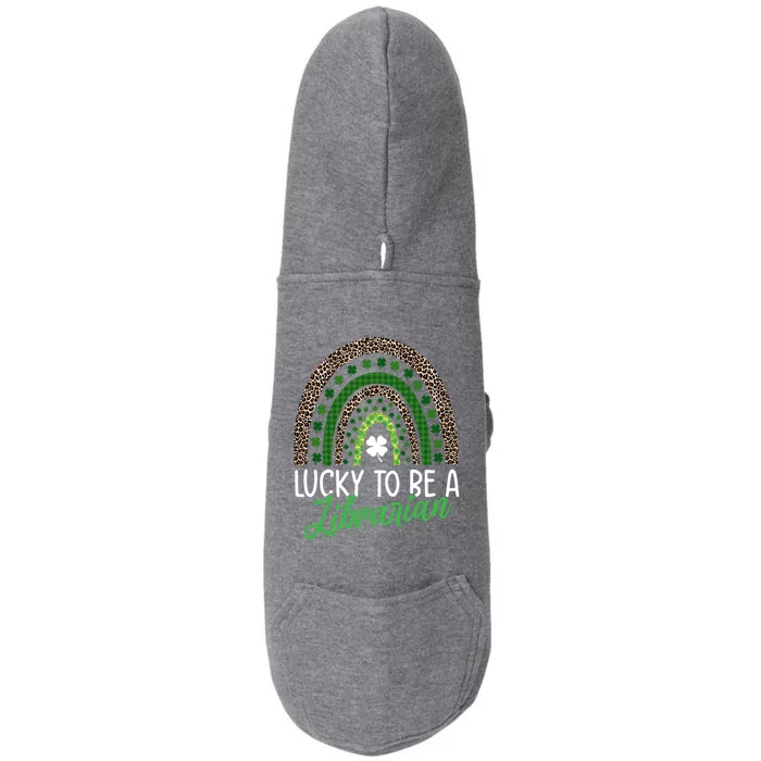 Lucky To Be A Librarian Tee School St Patrick's Day Library Gift Doggie 3-End Fleece Hoodie