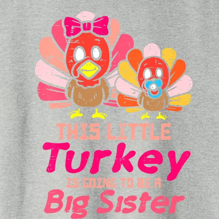 Little Turkey Big Cute Sister Fall Season Thanksgiving Women's Crop Top Tee