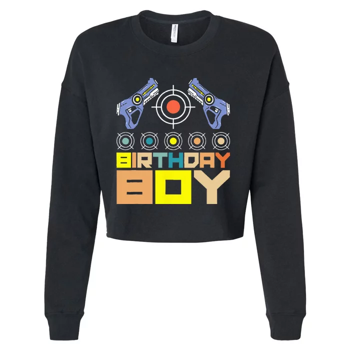 Laser Tag Birthday Party Indoor Lasertag Game Player Cropped Pullover Crew