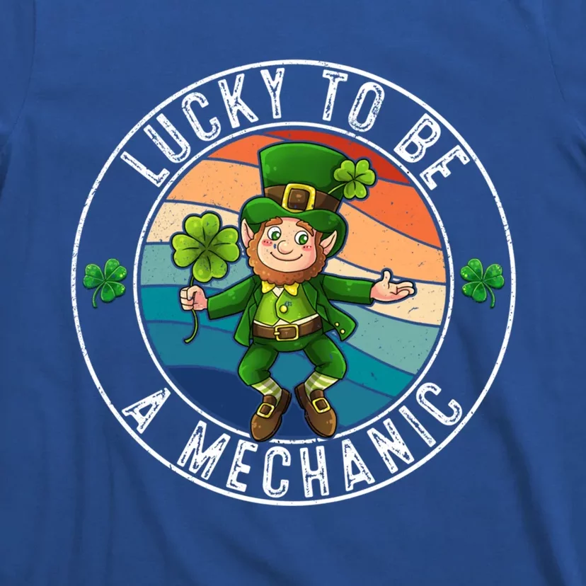 Lucky To Be A Mechanic Leprechaun St Patricks Meaningful Gift T-Shirt