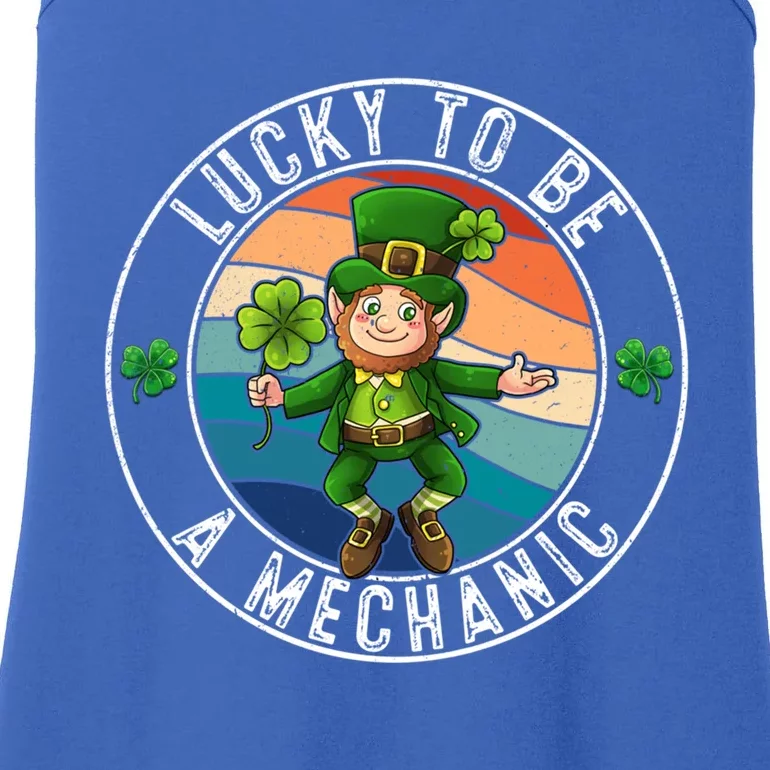 Lucky To Be A Mechanic Leprechaun St Patricks Meaningful Gift Ladies Essential Tank