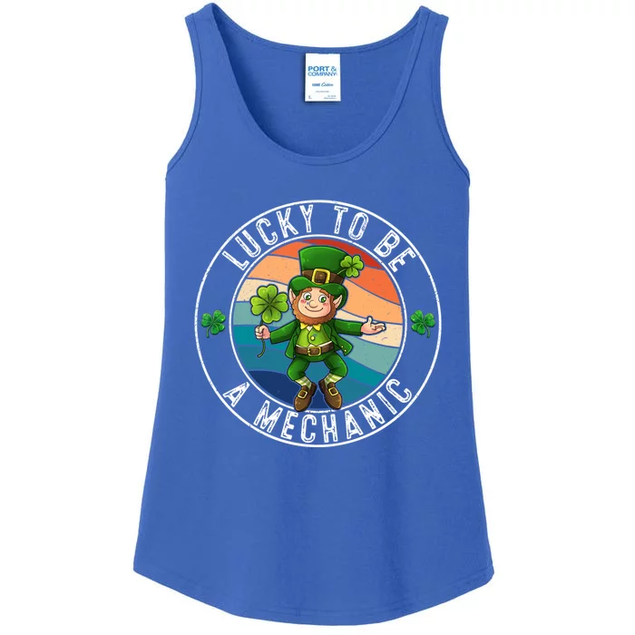 Lucky To Be A Mechanic Leprechaun St Patricks Meaningful Gift Ladies Essential Tank