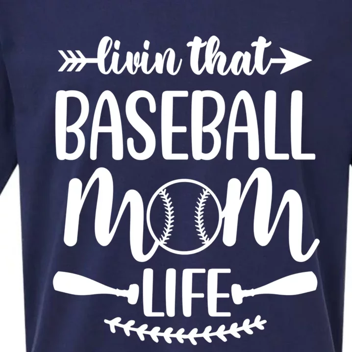 Livin That Baseball Mom Life Cute Support School Sports Gift Sueded Cloud Jersey T-Shirt