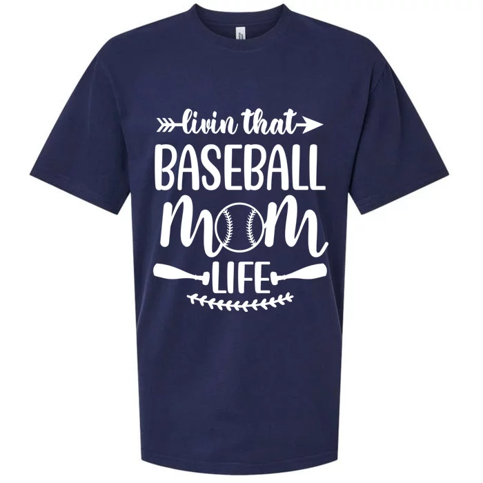 Livin That Baseball Mom Life Cute Support School Sports Gift Sueded Cloud Jersey T-Shirt