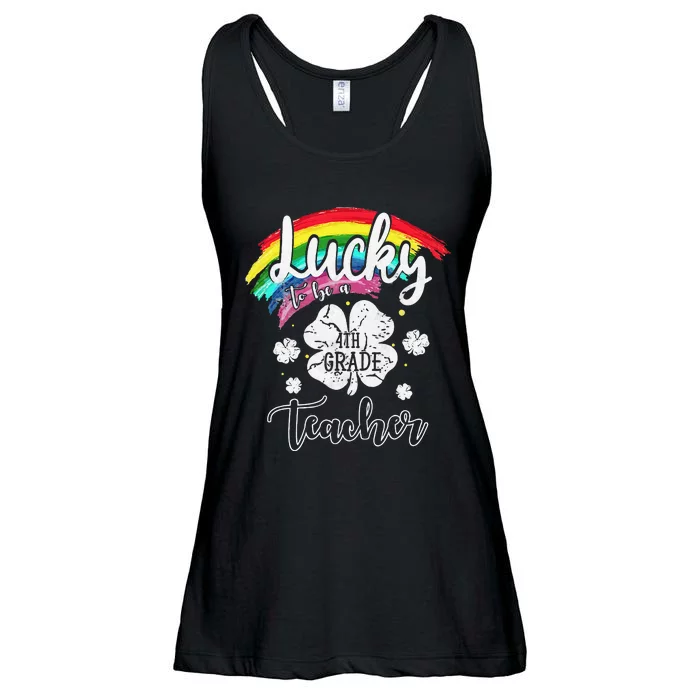 Lucky To Be A Fourth Grade Teacher St Patrick Day Gift Ladies Essential Flowy Tank