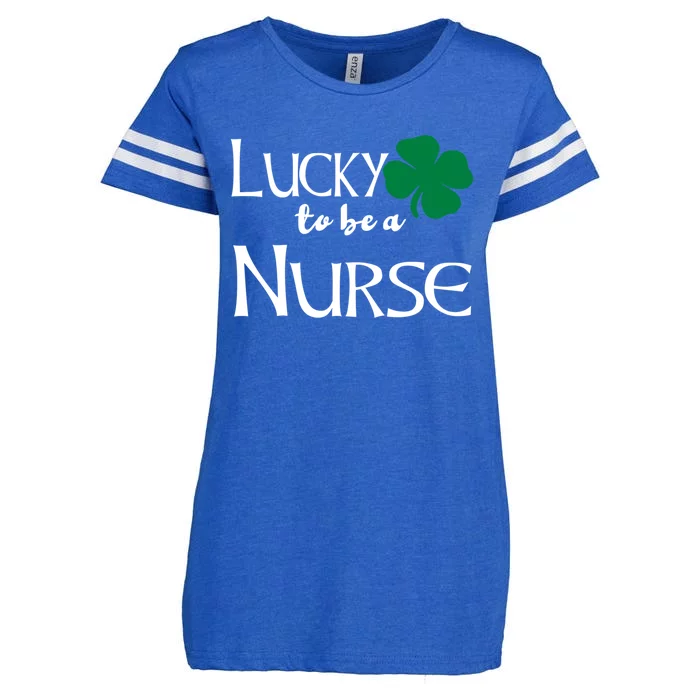 Lucky To Be A School Nurse St Patricks Day Irish Green Gift Enza Ladies Jersey Football T-Shirt