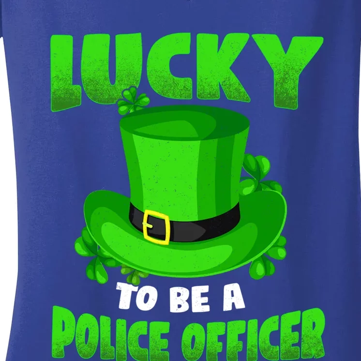 Lucky To Be A Police Officer St Patricks Gift Gift Women's V-Neck T-Shirt