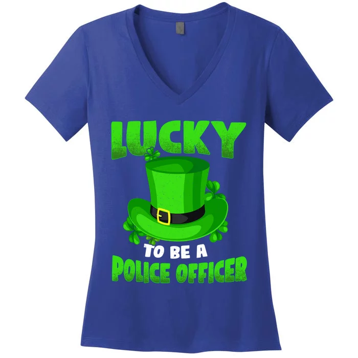 Lucky To Be A Police Officer St Patricks Gift Gift Women's V-Neck T-Shirt