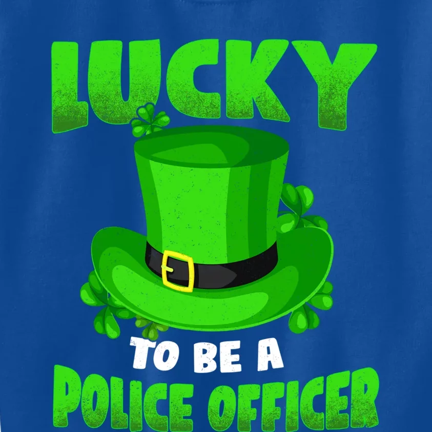 Lucky To Be A Police Officer St Patricks Gift Gift Kids Sweatshirt