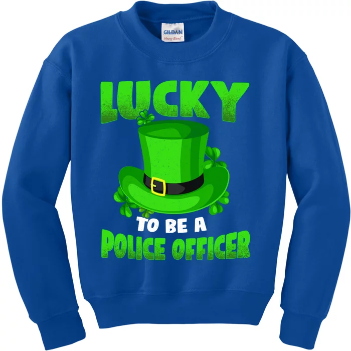 Lucky To Be A Police Officer St Patricks Gift Gift Kids Sweatshirt