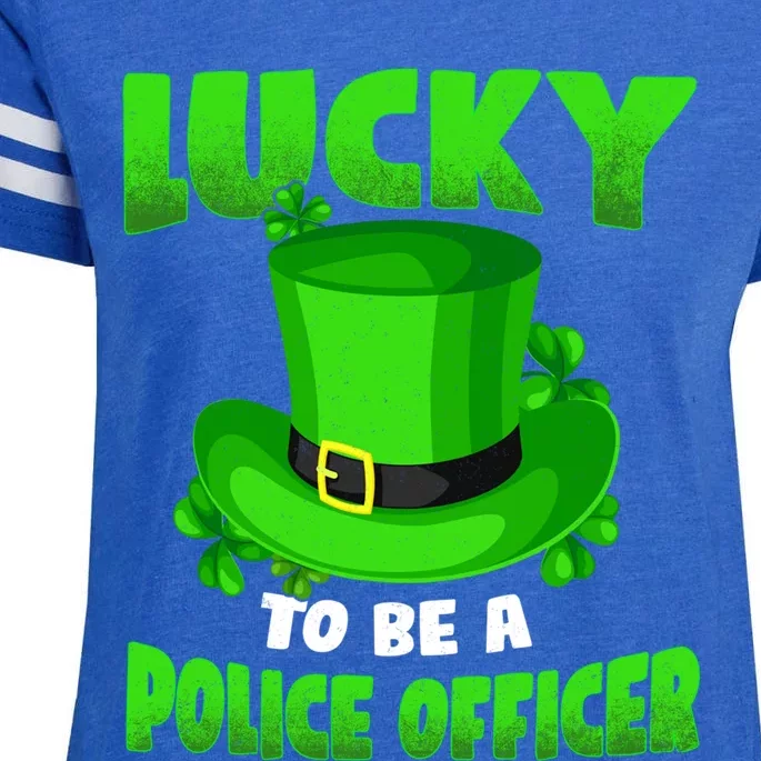 Lucky To Be A Police Officer St Patricks Gift Gift Enza Ladies Jersey Football T-Shirt