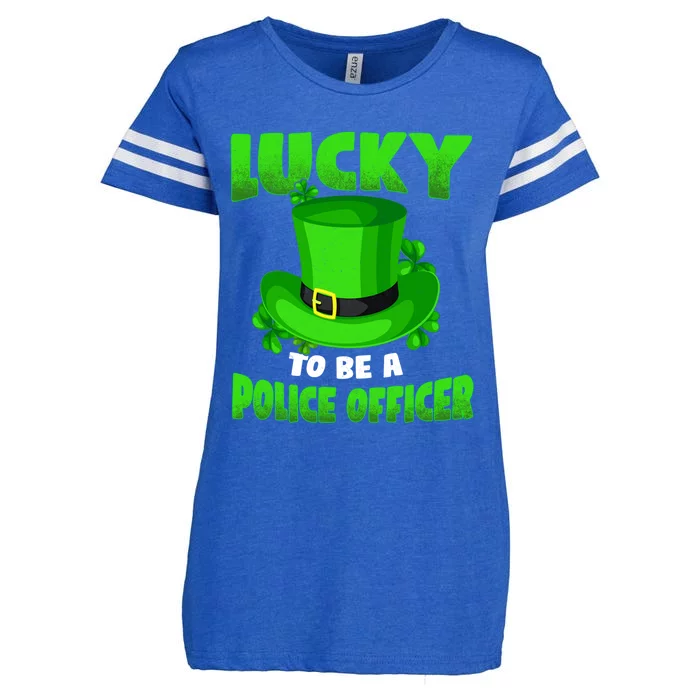 Lucky To Be A Police Officer St Patricks Gift Gift Enza Ladies Jersey Football T-Shirt