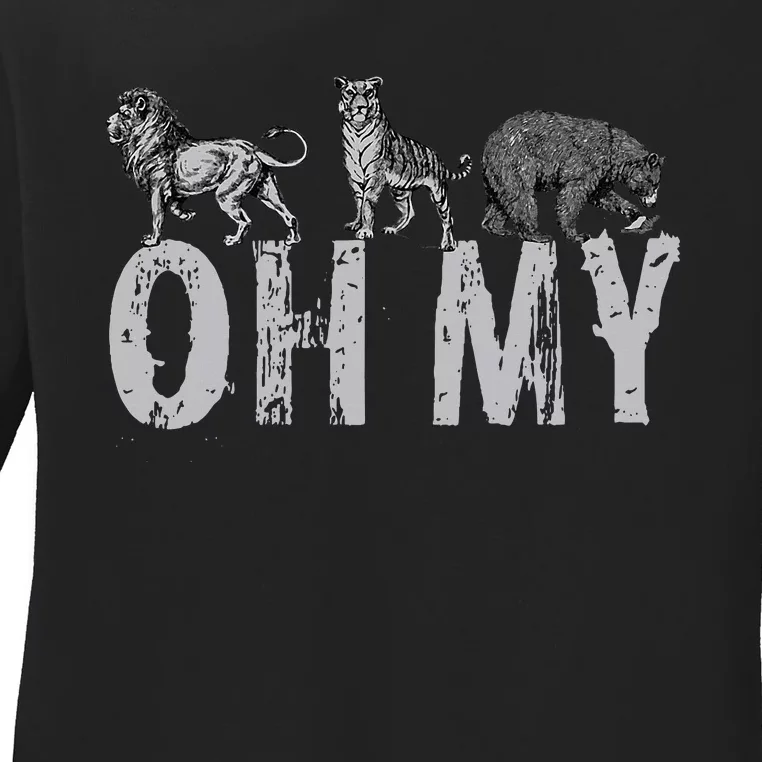 Lions Tigers Bears Oh My Classic Wizard Of Oz Inspired Ladies Long Sleeve Shirt