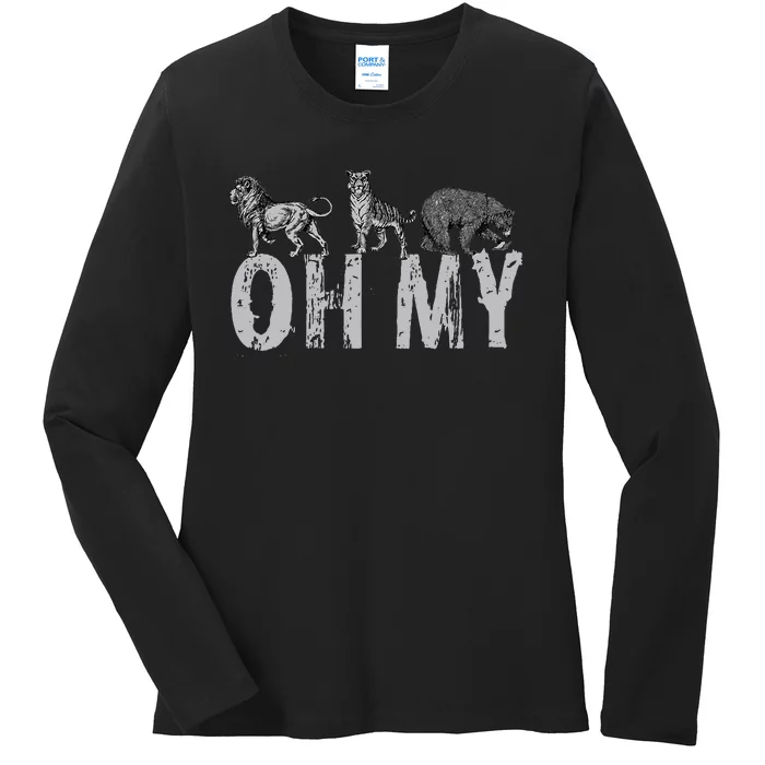 Lions Tigers Bears Oh My Classic Wizard Of Oz Inspired Ladies Long Sleeve Shirt