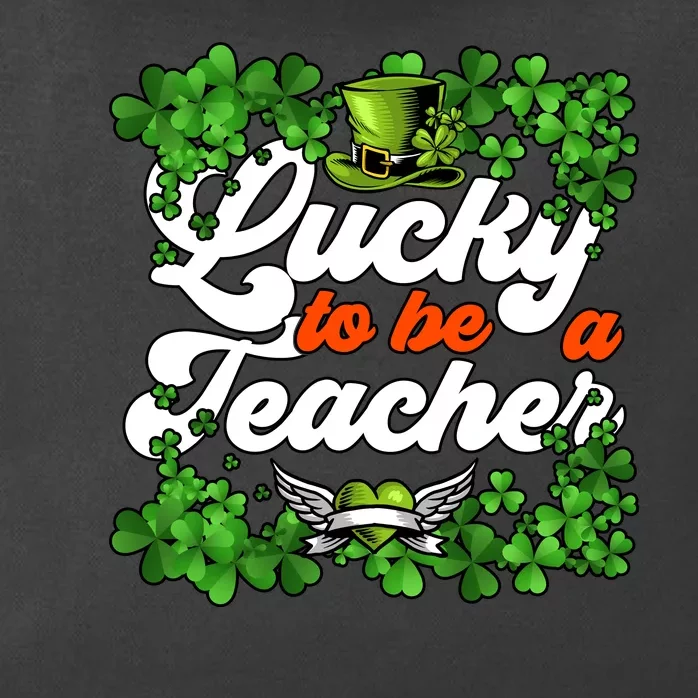 Lucky To Be A Teacher Shamrock Irish St Patricks Day Zip Tote Bag