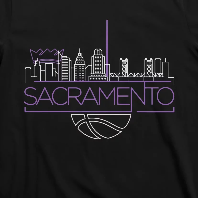 Light The Beam City Skyline Sacramento Basketball T-Shirt