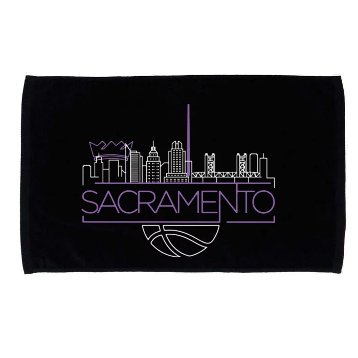 Light The Beam City Skyline Sacramento Basketball Microfiber Hand Towel