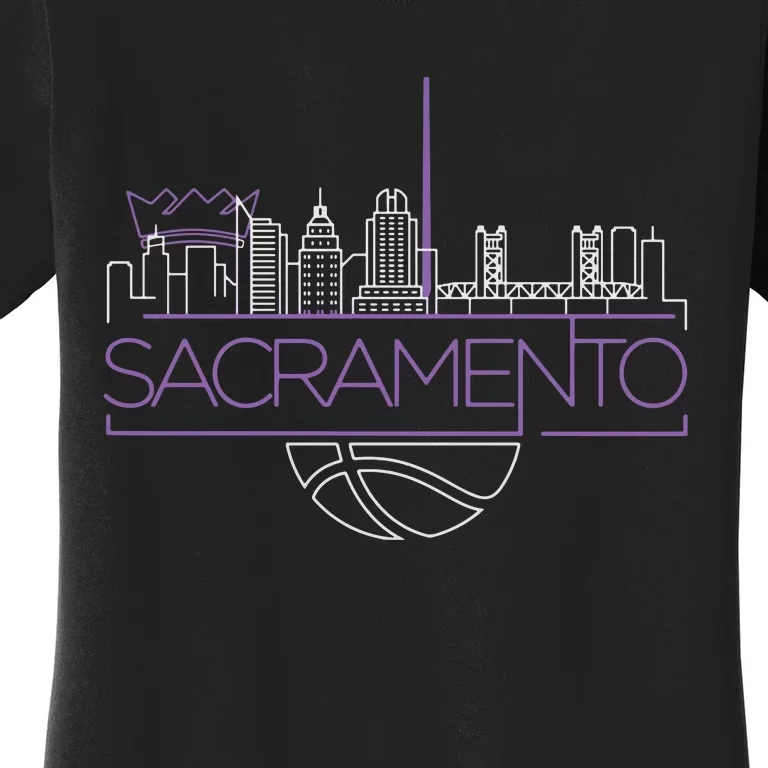 Light The Beam City Skyline Sacramento Basketball Women's T-Shirt