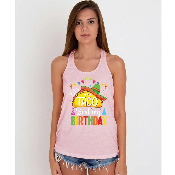 Lets Taco Bout My Birthday Cinco De Mayo Tacos Women's Knotted Racerback Tank