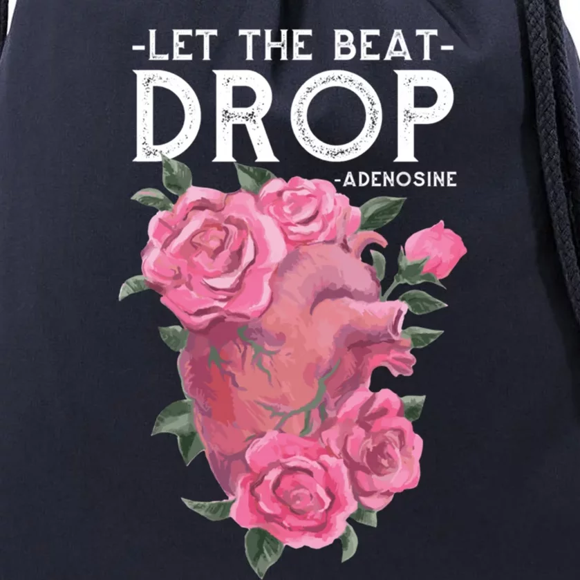 Let The Beat Drop Adenosine Cardiac Nurse Gift Drawstring Bag