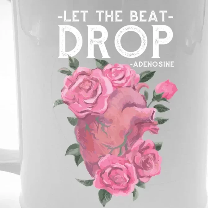 Let The Beat Drop Adenosine Cardiac Nurse Gift Front & Back Beer Stein