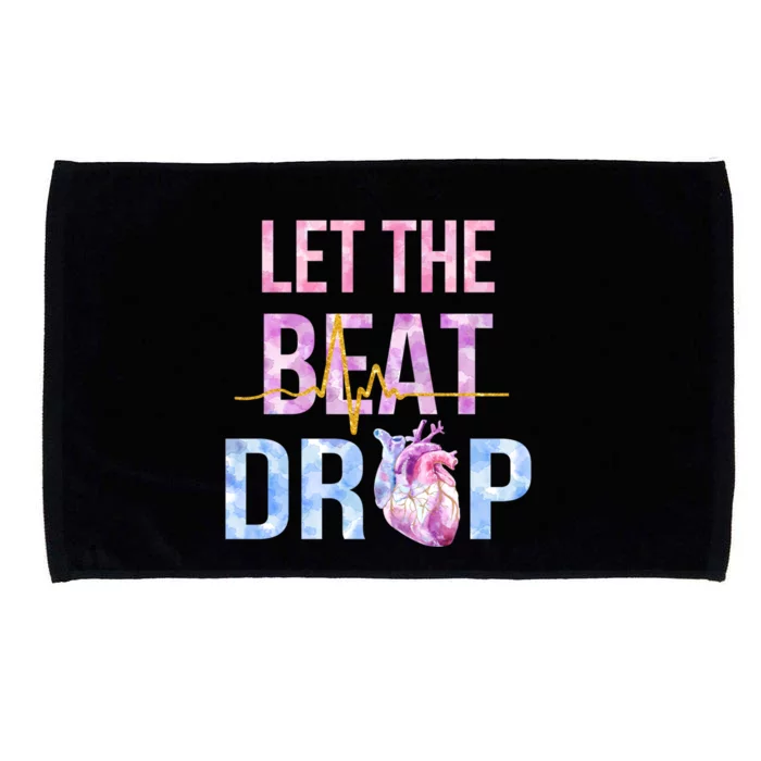 Let The Beat Drop Adenosine Funny Nurses Heartbeat Nursing Gift Microfiber Hand Towel