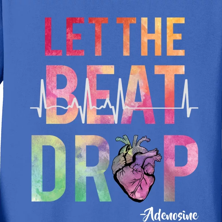 Let The Beat Drop Adenosine Funny Rn Nurses Heartbeat Cute Gift Kids Long Sleeve Shirt