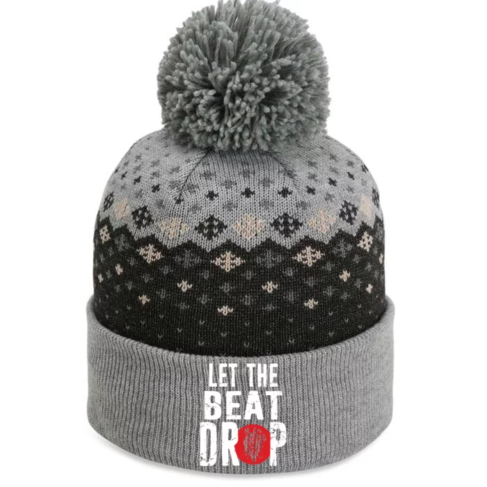 Let The Beat Drop Adenosine Heart Sciencet Hu Anatomy Gift The Baniff Cuffed Pom Beanie