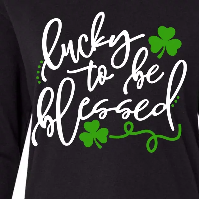 Lucky To Be Blessed Womens Cotton Relaxed Long Sleeve T-Shirt