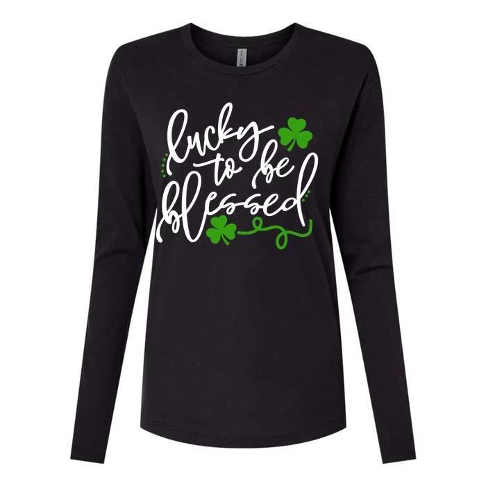 Lucky To Be Blessed Womens Cotton Relaxed Long Sleeve T-Shirt