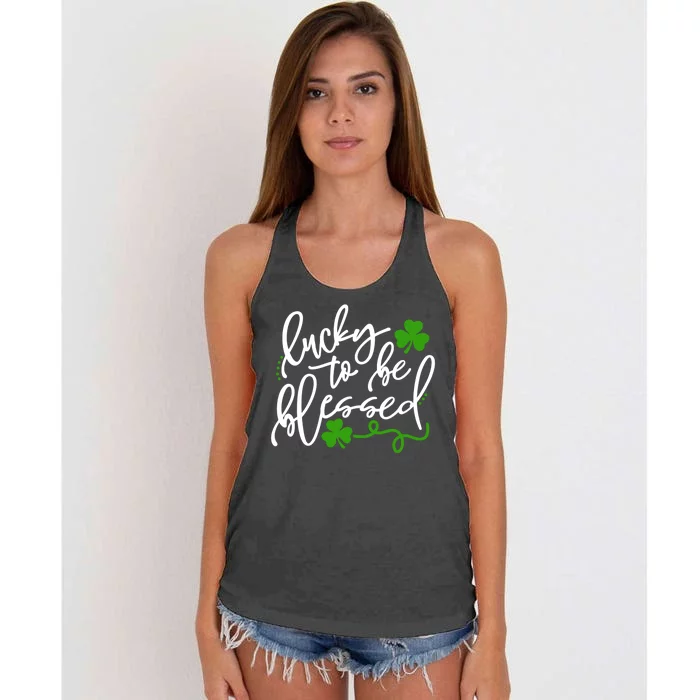 Lucky To Be Blessed Women's Knotted Racerback Tank