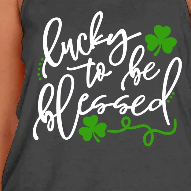 Lucky To Be Blessed Women's Knotted Racerback Tank