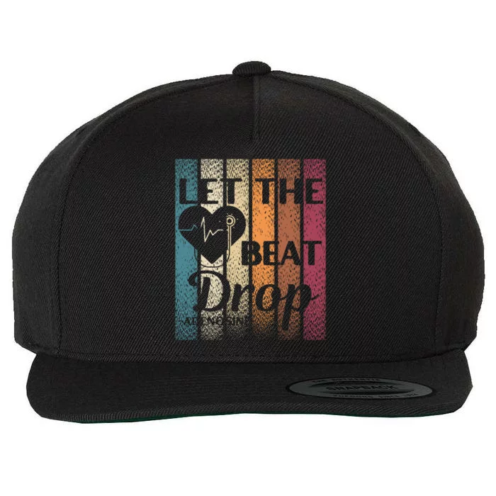 Let The Beat Drop Adenosine Vintage Distressed Cute Gift Wool Snapback Cap