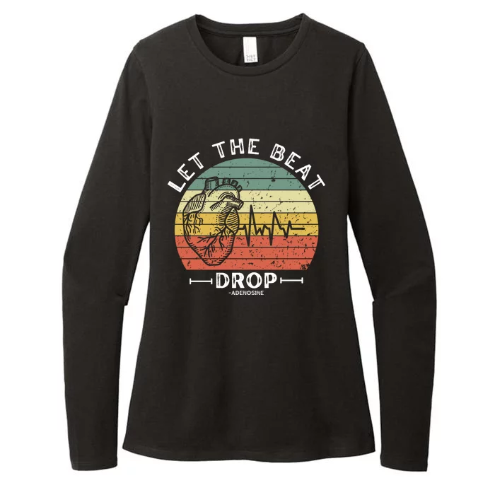 Let The Beat Drop Adenosine Vintage Sunset Funny Gift Womens CVC Long Sleeve Shirt