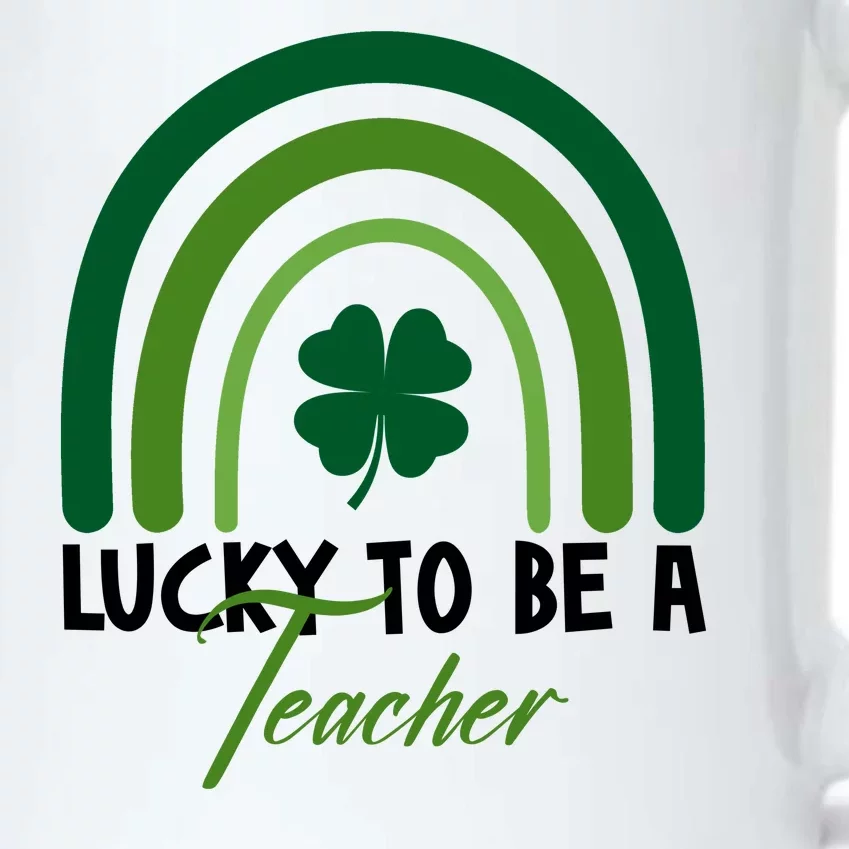 Lucky To Be A Teacher St Patricks Day Black Color Changing Mug