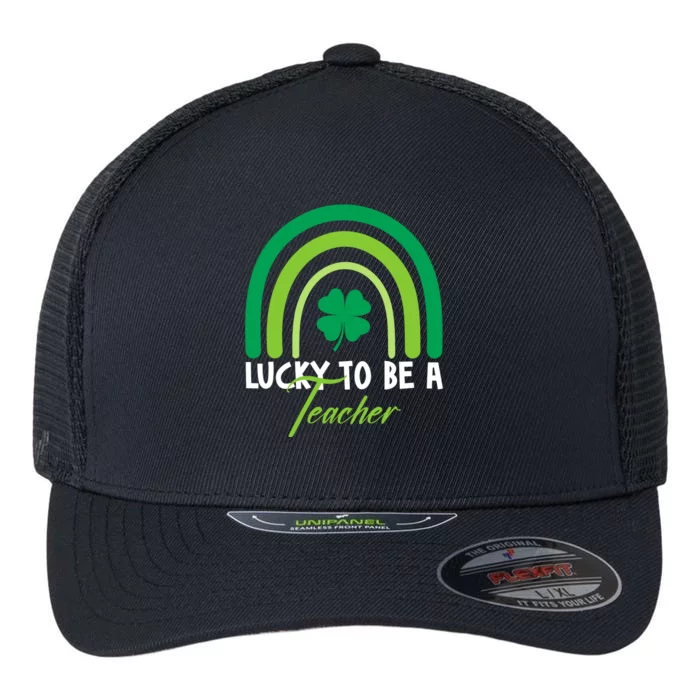 Lucky To Be A Teacher St Patricks Day Flexfit Unipanel Trucker Cap