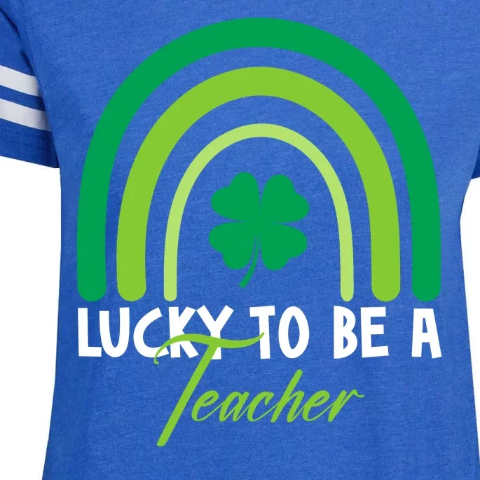 Lucky To Be A Teacher St Patricks Day Enza Ladies Jersey Football T-Shirt