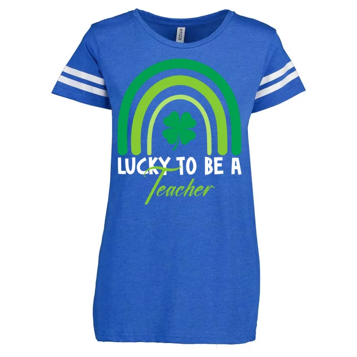 Lucky To Be A Teacher St Patricks Day Enza Ladies Jersey Football T-Shirt