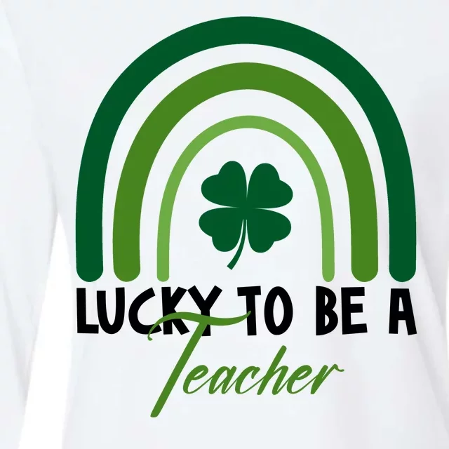 Lucky To Be A Teacher St Patricks Day Womens Cotton Relaxed Long Sleeve T-Shirt