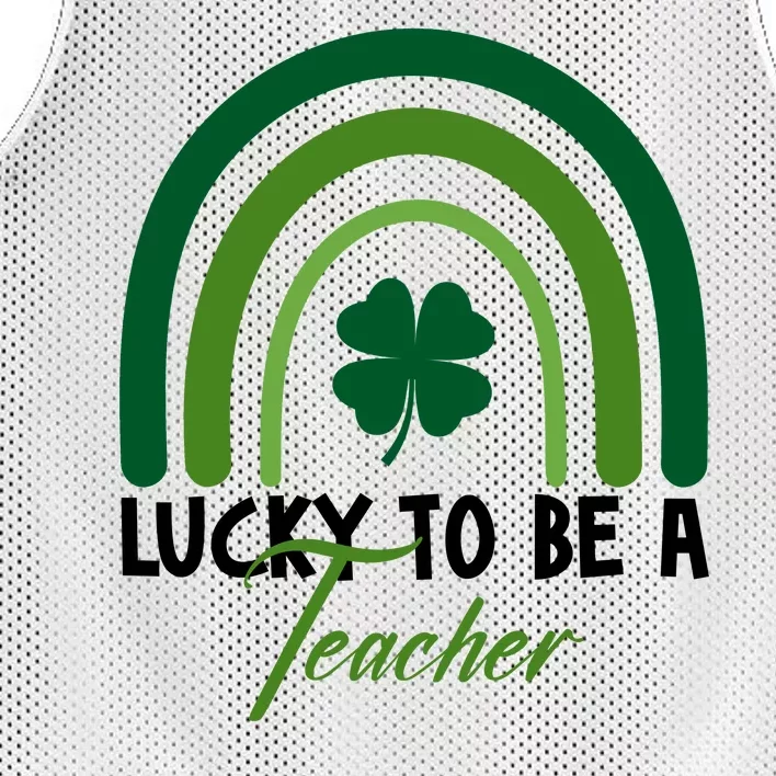 Lucky To Be A Teacher St Patricks Day Mesh Reversible Basketball Jersey Tank