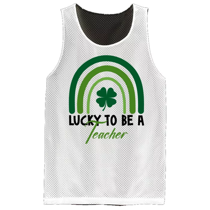 Lucky To Be A Teacher St Patricks Day Mesh Reversible Basketball Jersey Tank