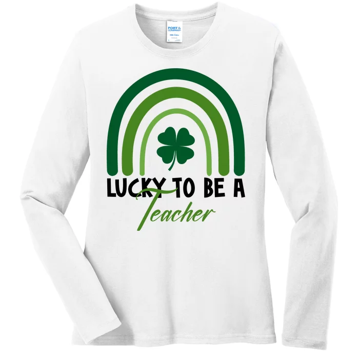 Lucky To Be A Teacher St Patricks Day Ladies Long Sleeve Shirt